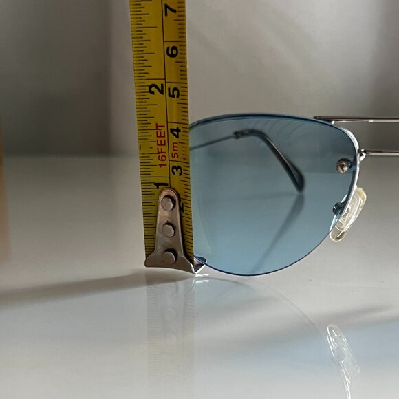 Vintage Stussy Aviator Sunglasses 1998 Women's/Unisex Silver Blue Lens - Picture 14 of 16